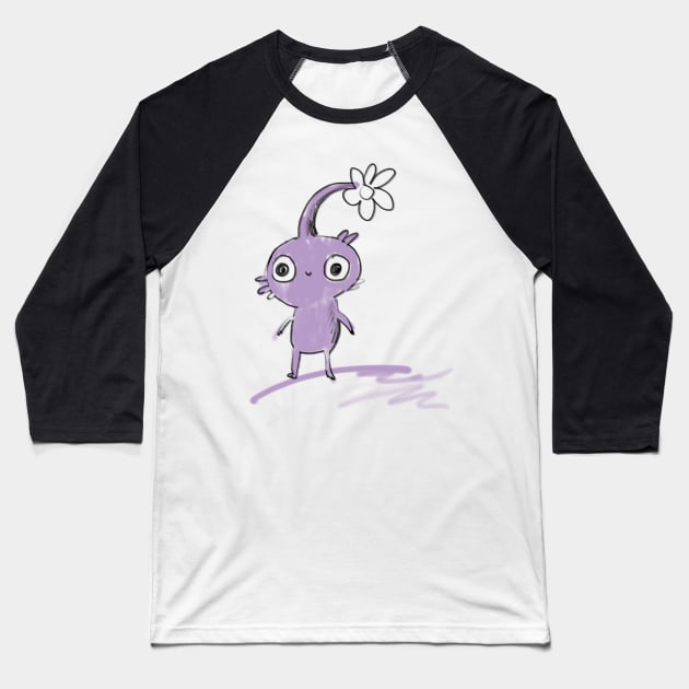 Purple Pikmin Baseball T-Shirt by Sophie Corrigan